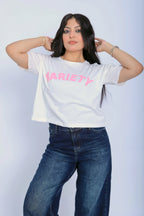 Variety Cropped Tee - White