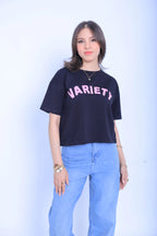Variety Cropped Tee - Black