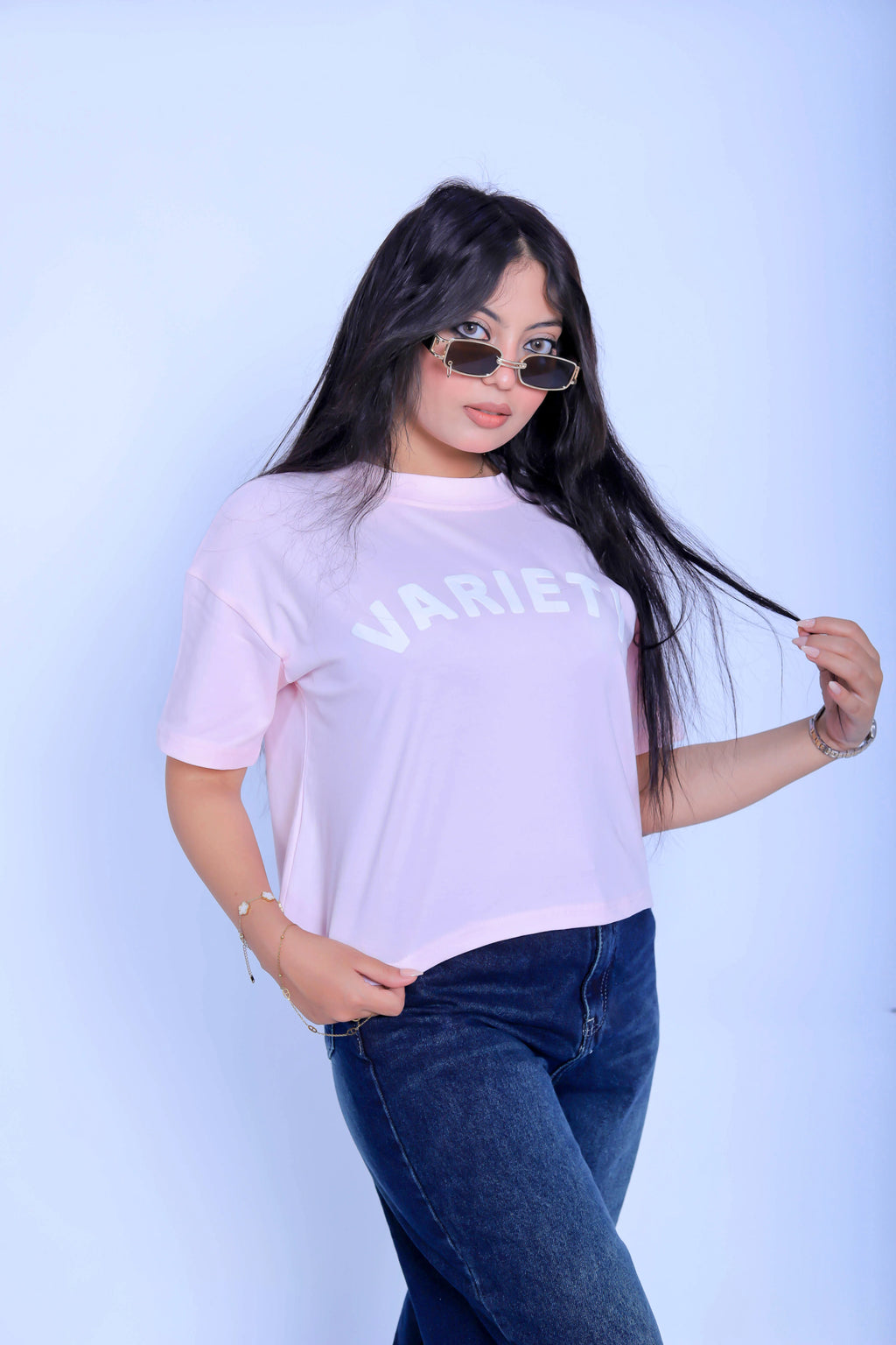 Variety Cropped Tee - Pink