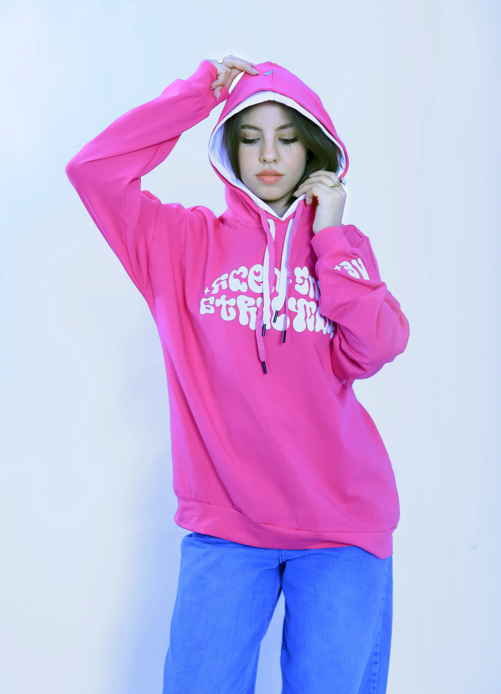 Puff Print Hoodie - Hot Pink