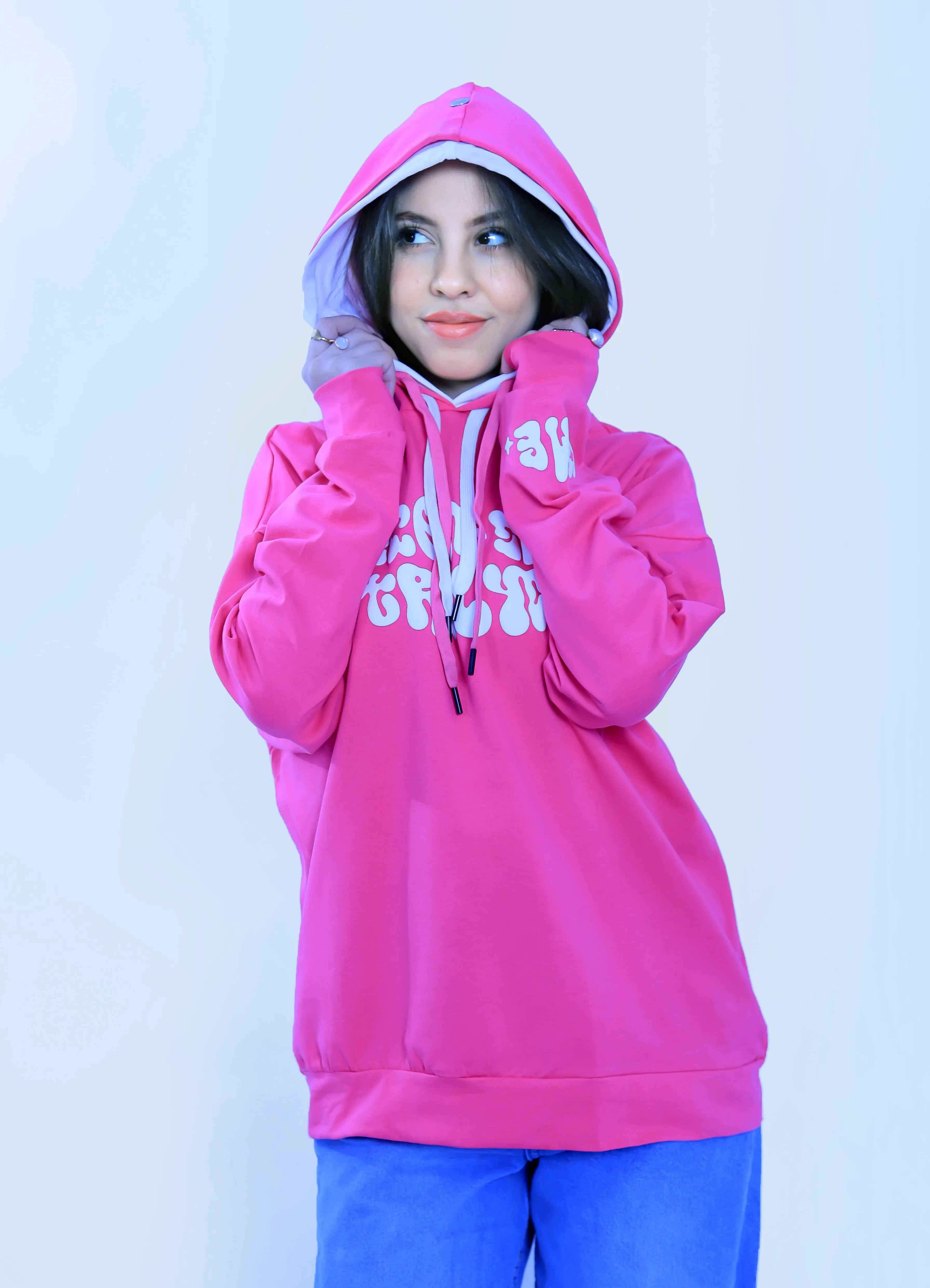 Puff Print Hoodie - Hot Pink