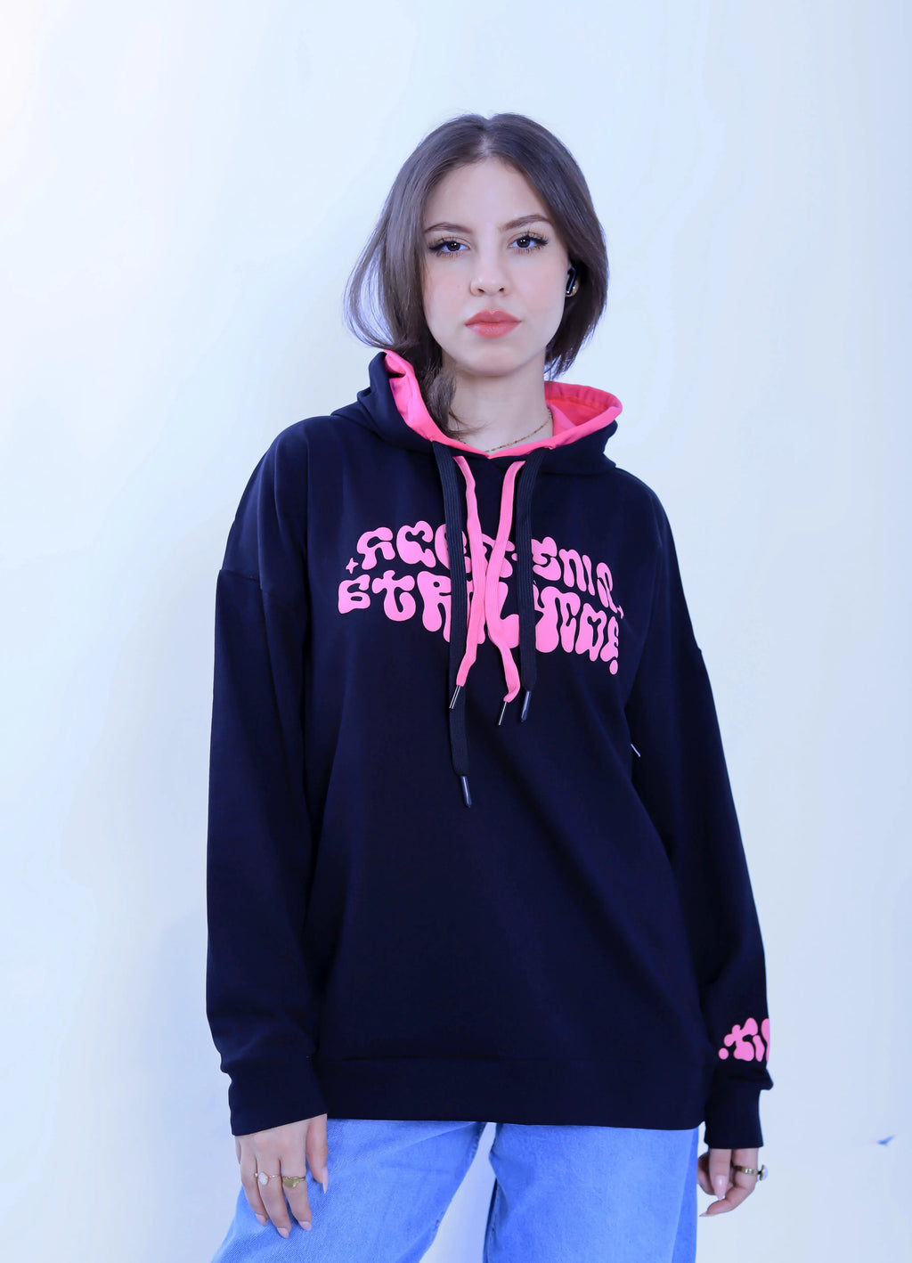 Puff Print Hoodie - Black