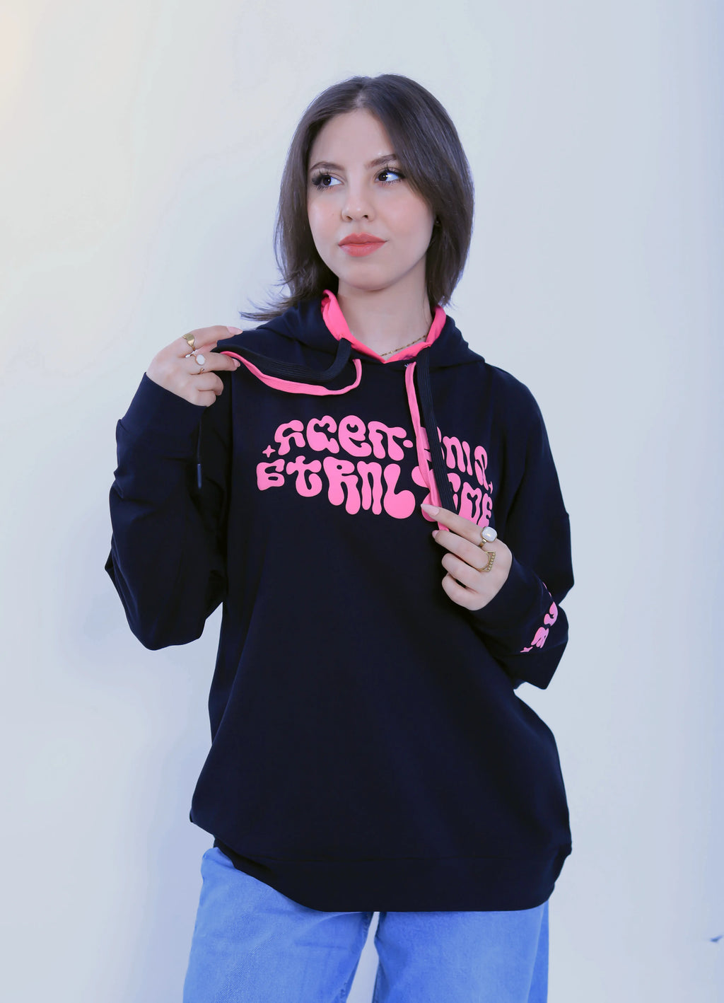 Puff Print Hoodie - Black
