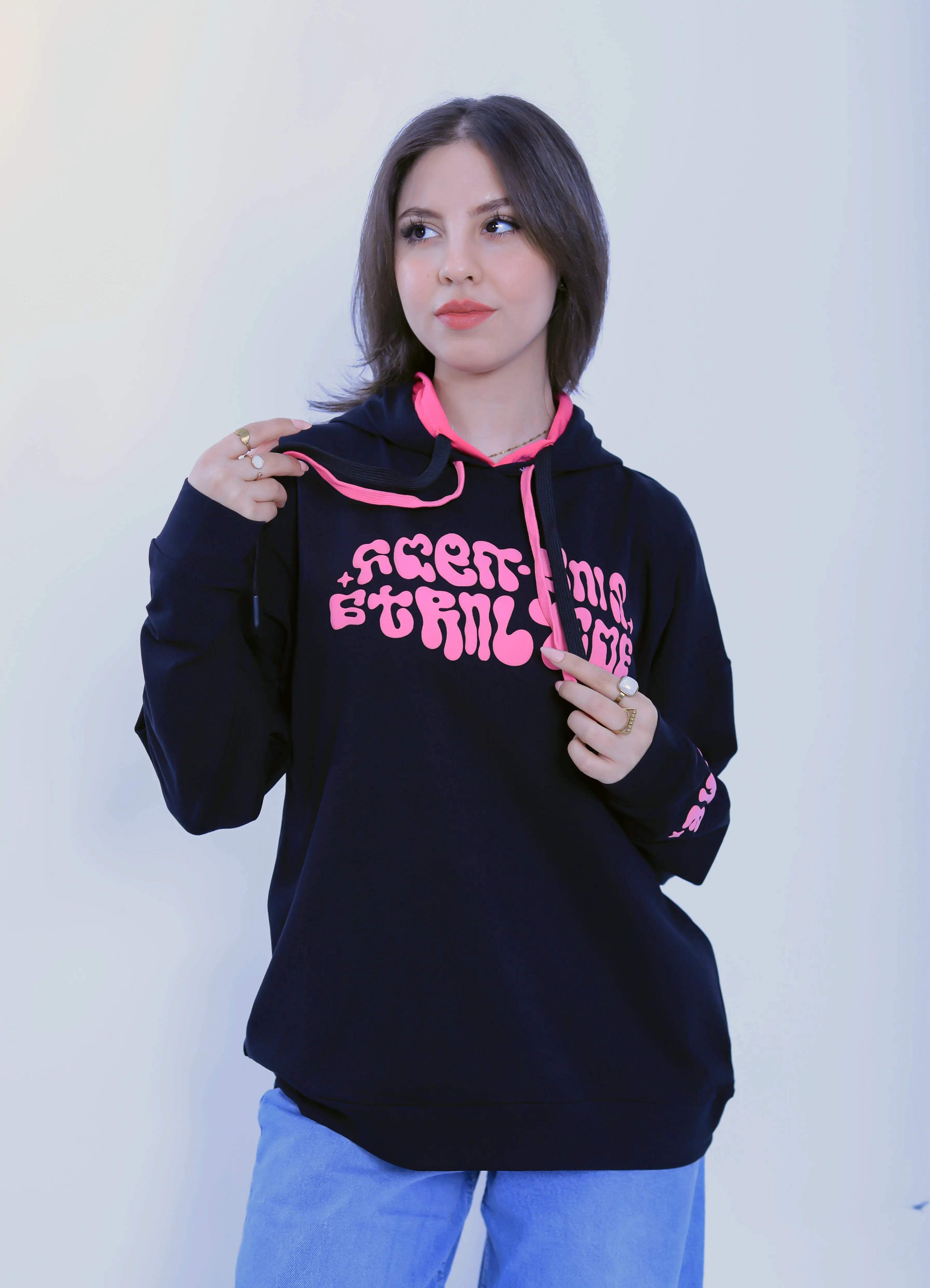 Puff Print Hoodie - Black
