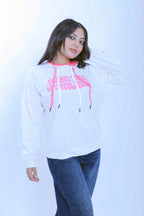 Puff Print Hoodie - White