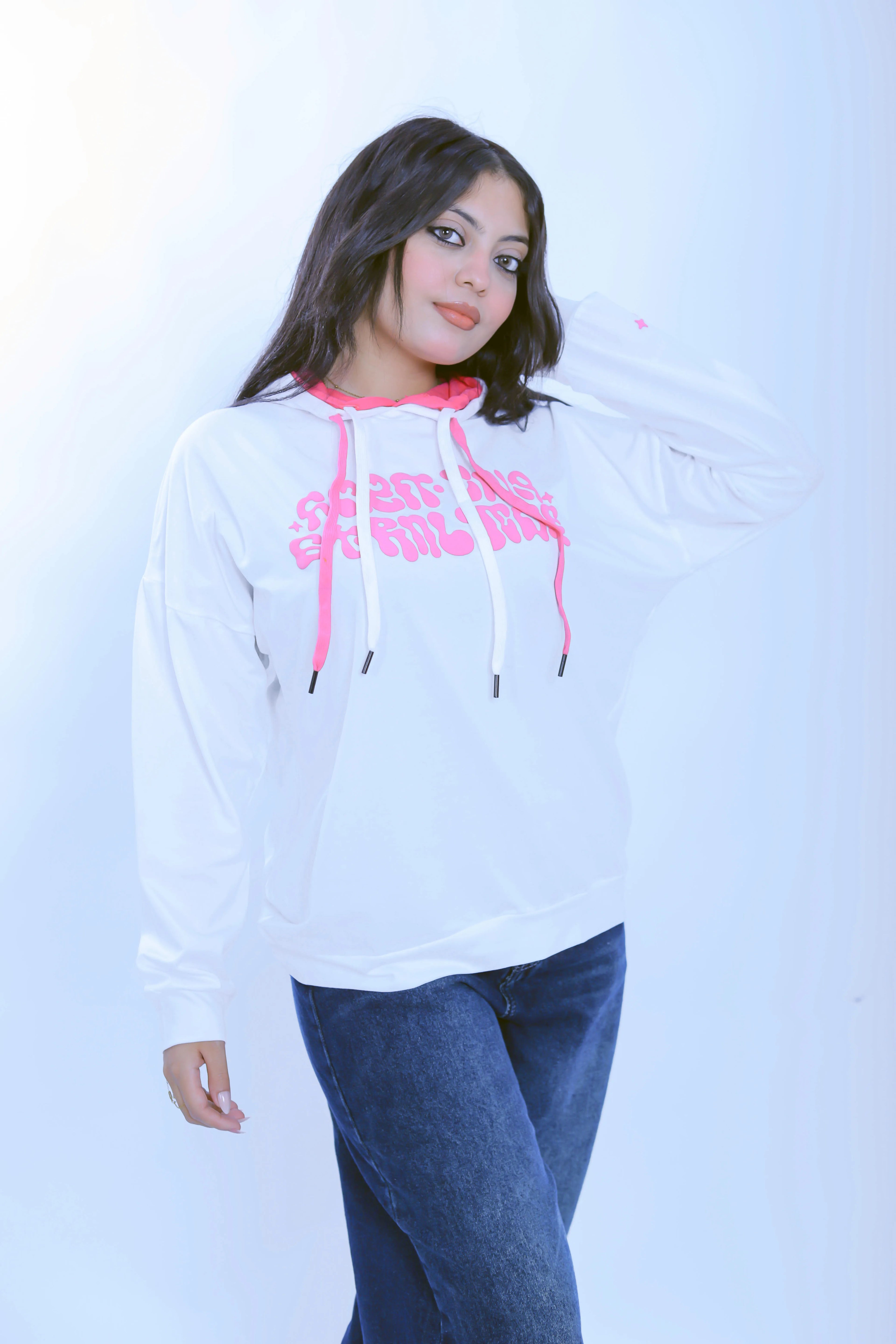 Puff Print Hoodie - White