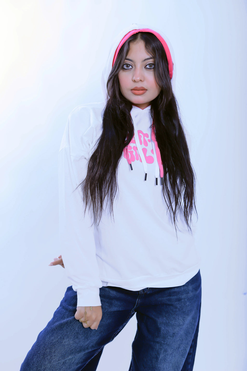Puff Print Hoodie - White