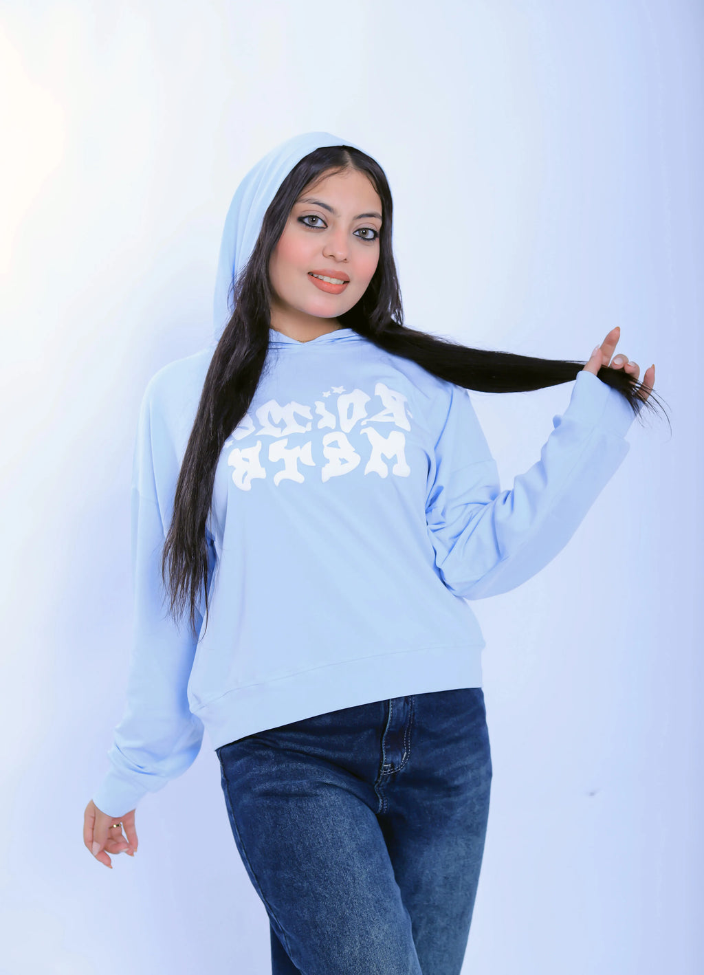Graffiti Star Hoodie - Light Blue