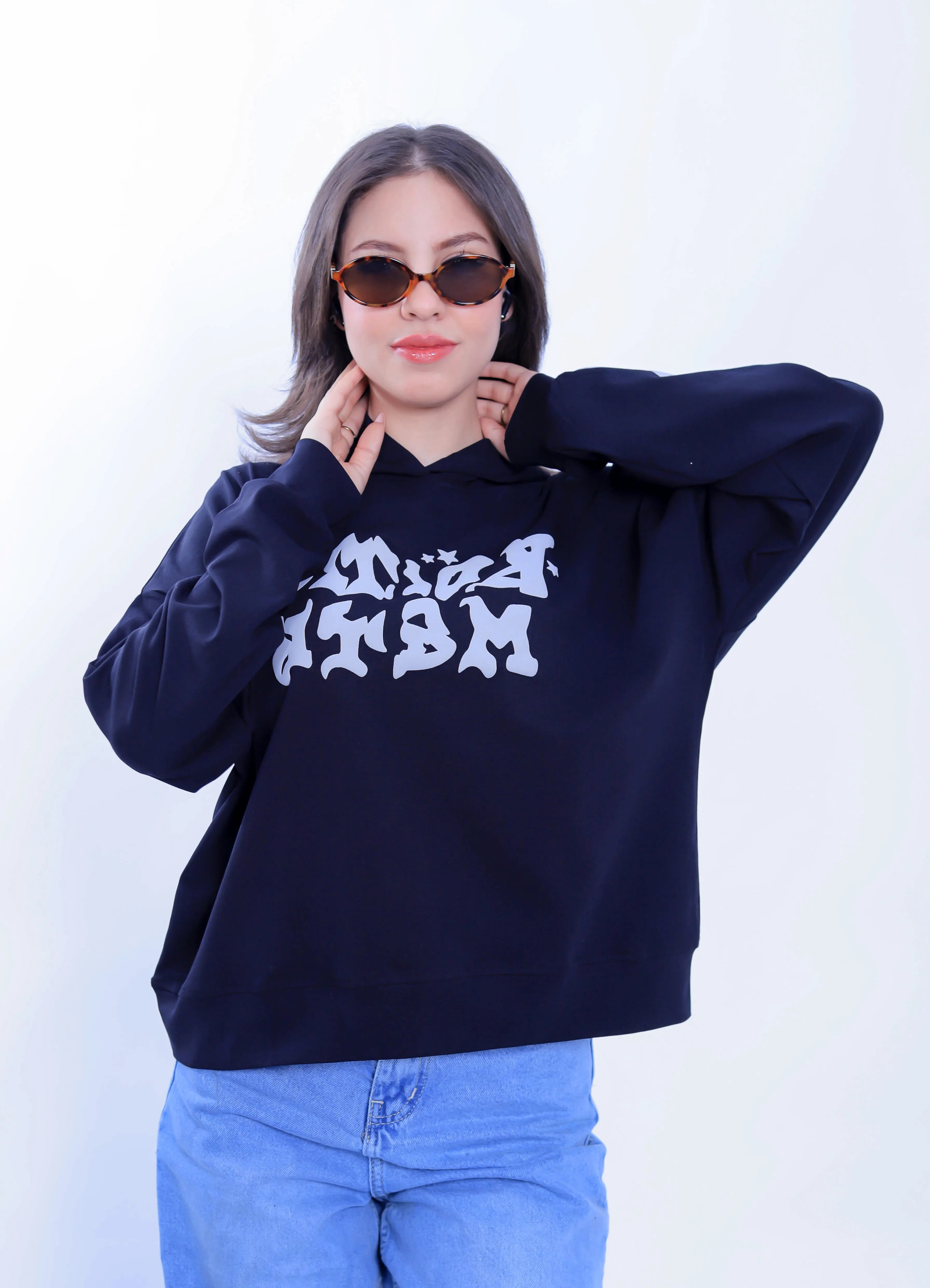 Graffiti Star Hoodie - Navy