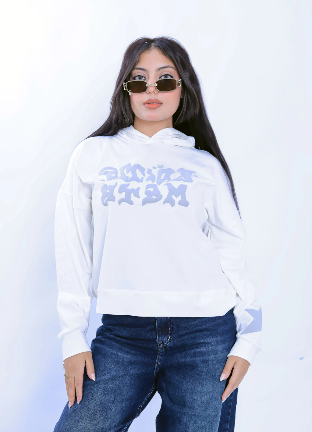 Graffiti Star Hoodie - White