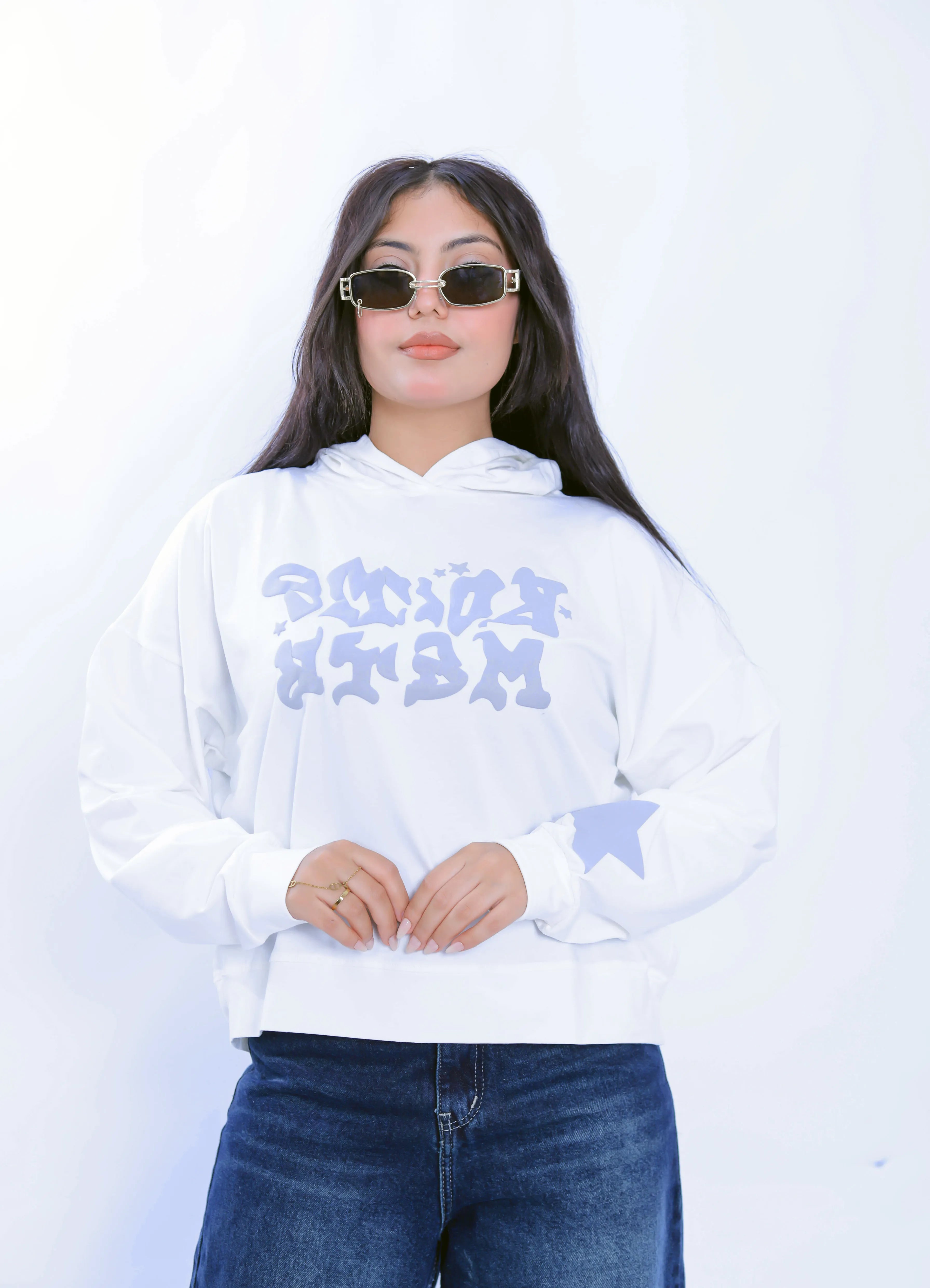 Graffiti Star Hoodie - White