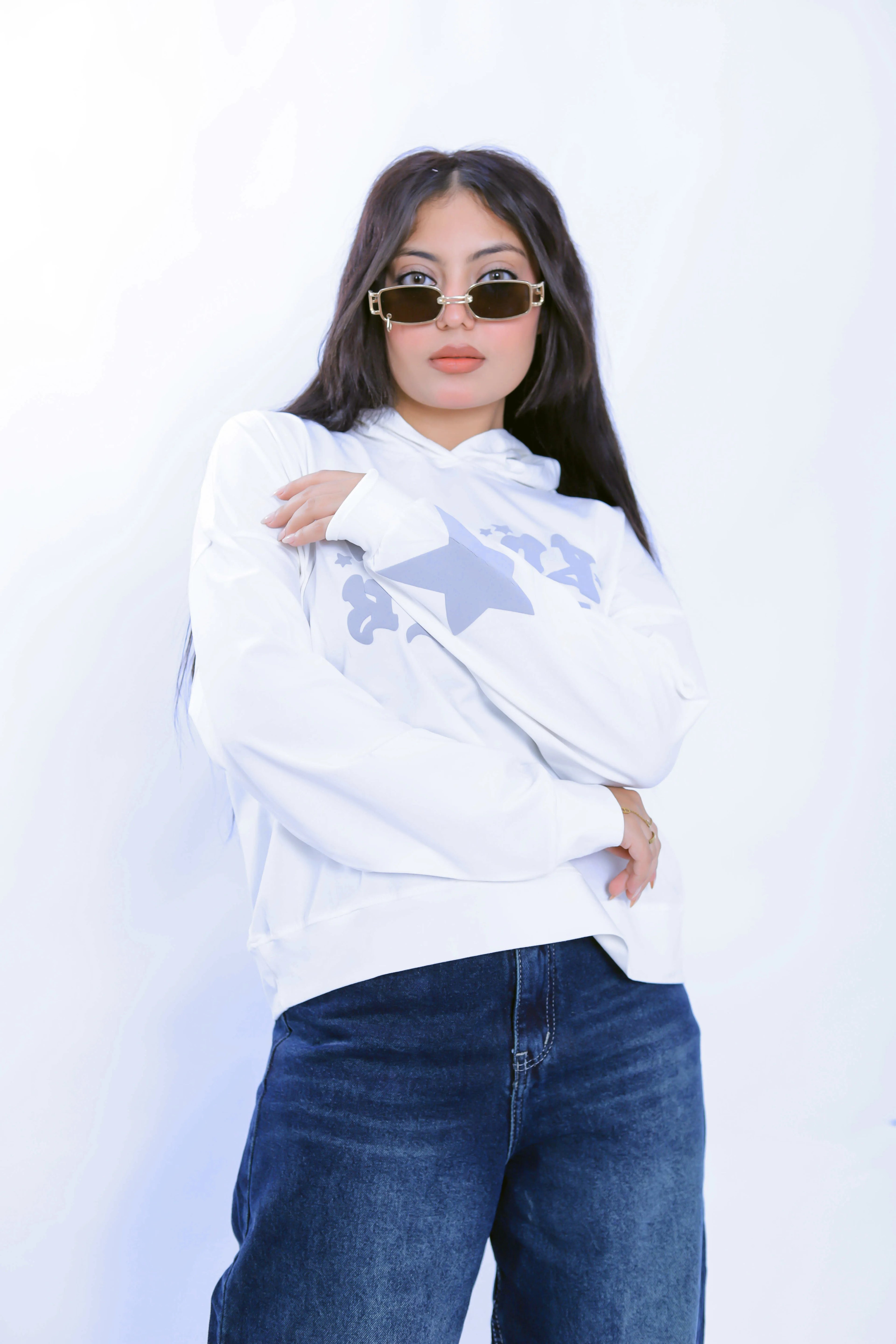 Graffiti Star Hoodie - White