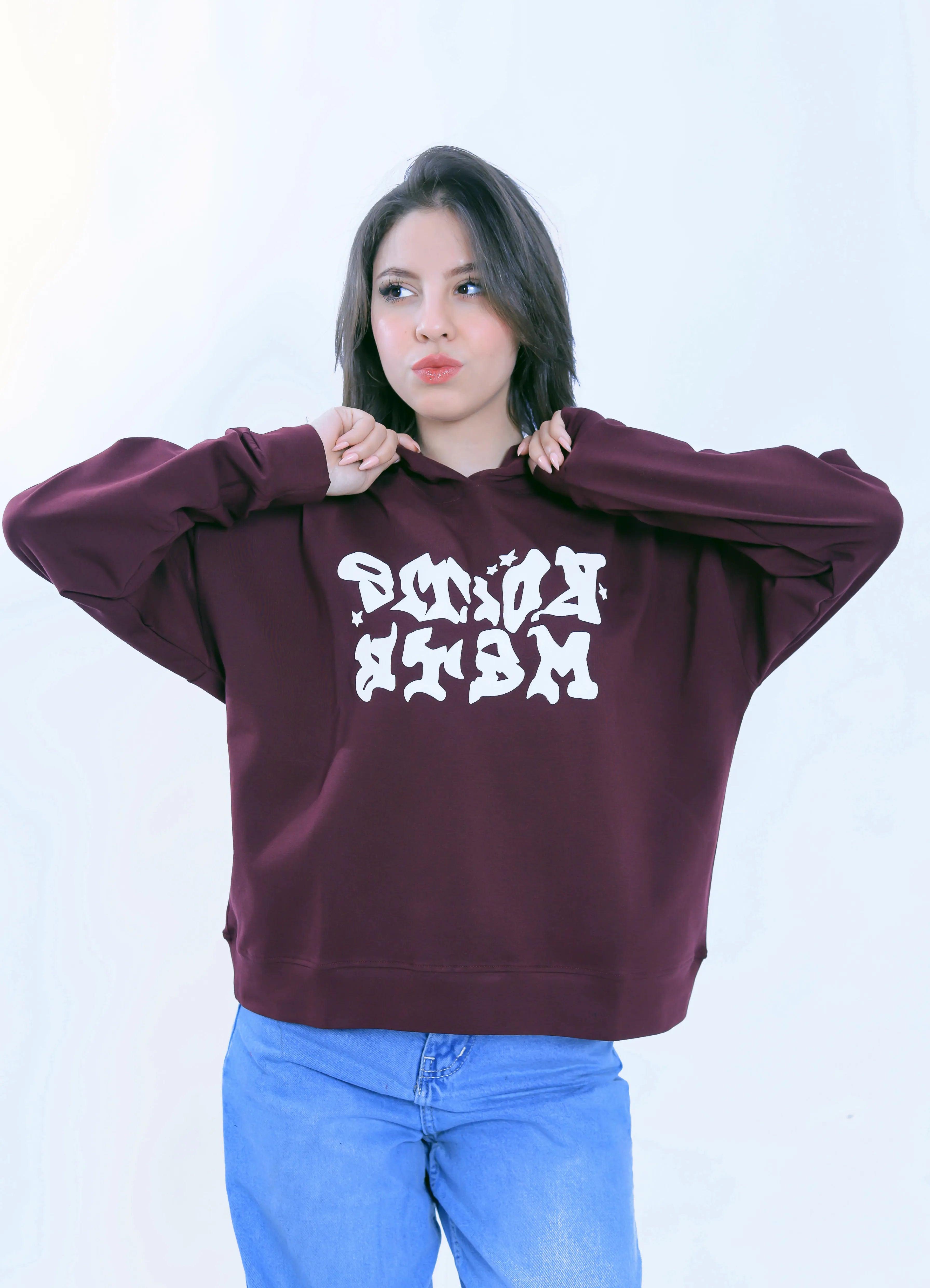 Graffiti Star Hoodie - Burgundy