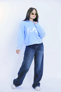 Pi Phi Half-Zip Sweatshirt - Light Blue
