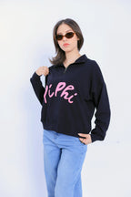 Pi Phi Half-Zip Sweatshirt - Navy