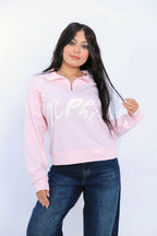 Pi Phi Half-Zip Sweatshirt - Pink