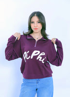 Pi Phi Half-Zip Sweatshirt - Burgundy