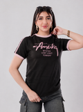 تيشيرت أويك ماي ستار بطباعة أمامية - D400 - أسود